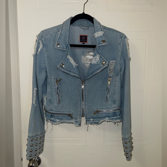 Denim moto jacket - Picture 2 of 8